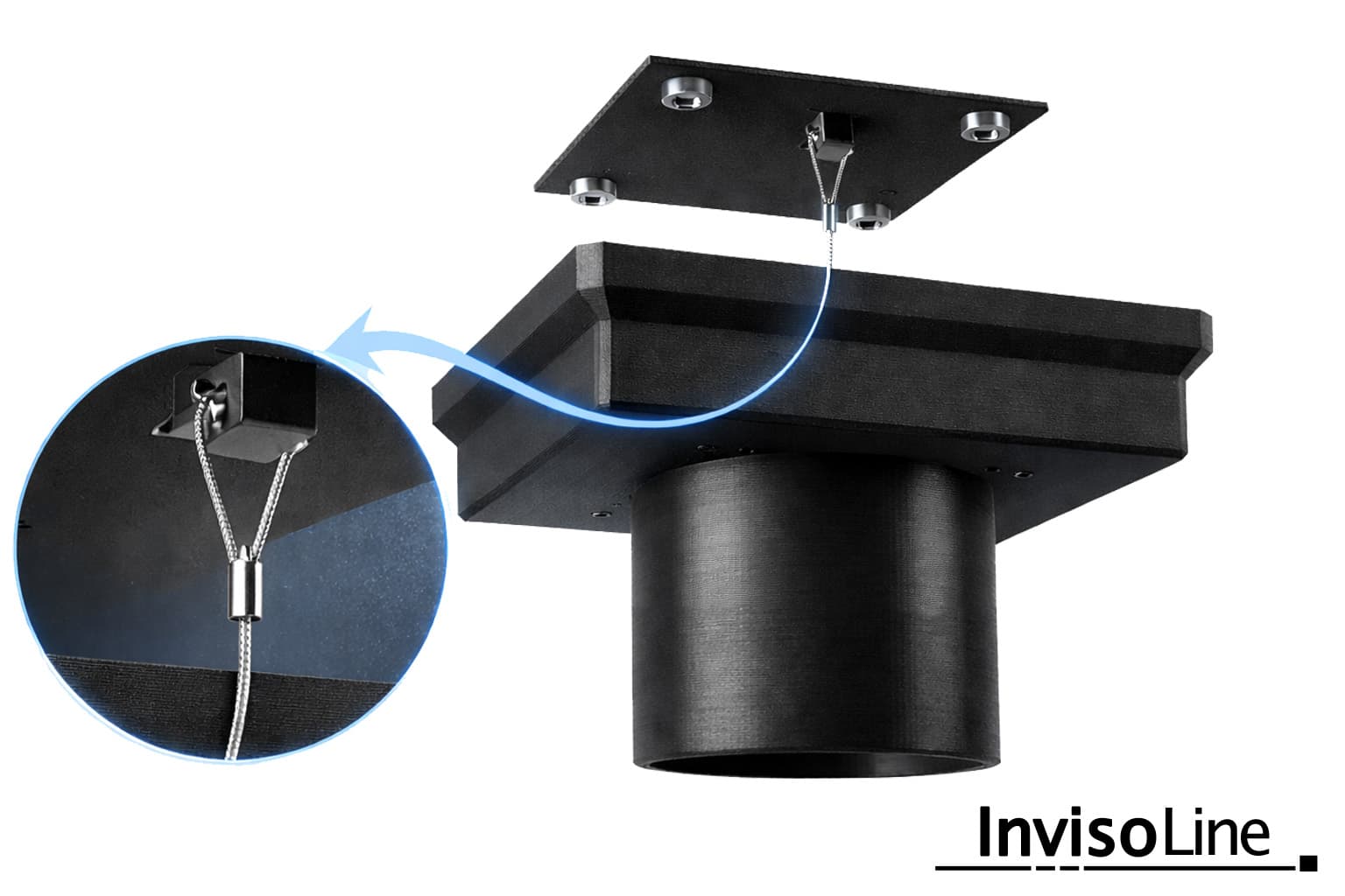 InvisoLine Ukryta kratka wentylacyjna 100 Zaokrąglona Czarna - 5
