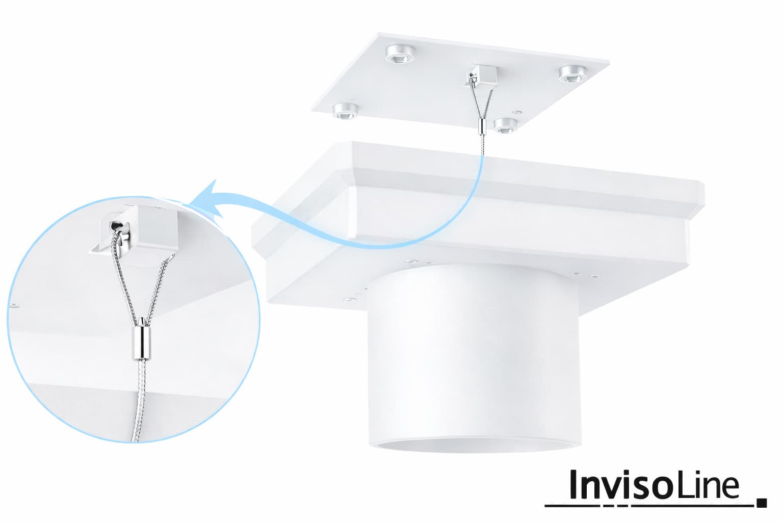 InvisoLine Ukryta kratka wentylacyjna 100 Kwadratowa Biała - 5