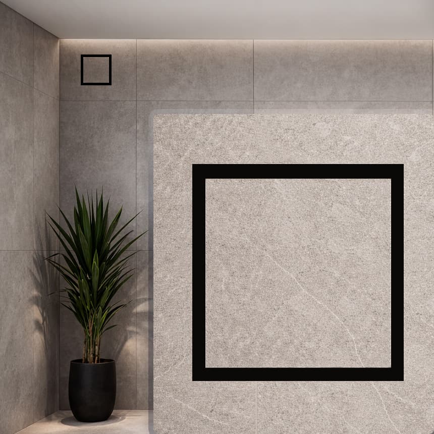 InvisoLine Verborgen Ventilatierooster 100 / Square / Black