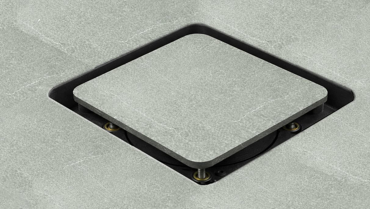 InvisoLine hidden ventilation grille in a modern bathroom